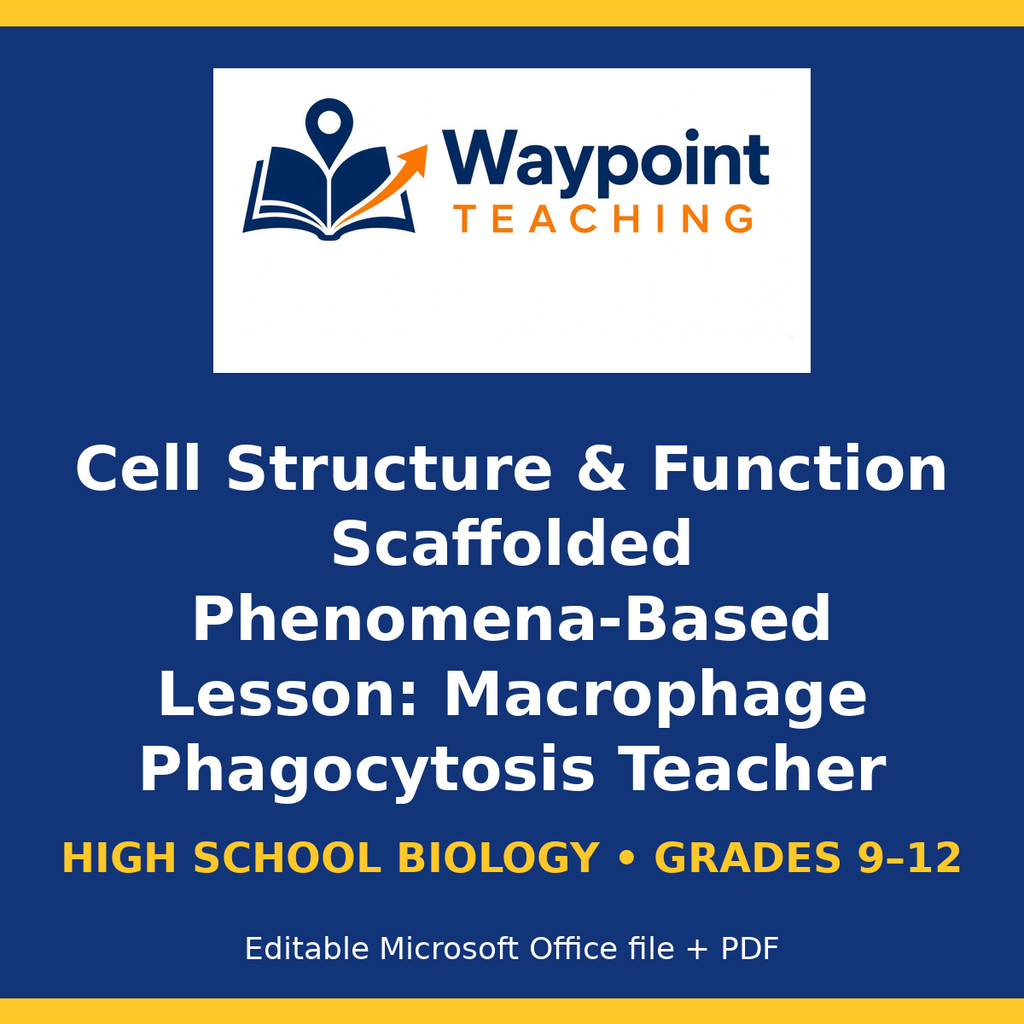 Cell Structure & Function Scaffolded Phenomena-Based Lesson: Macrophage Phagocytosis Teacher Discussion Guide cover
