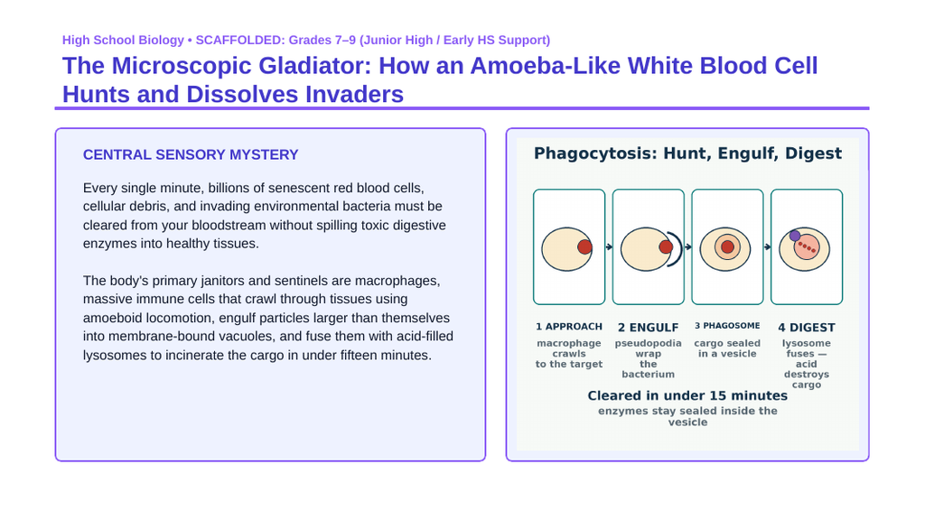 Cell Structure & Function Scaffolded Phenomena-Based Lesson: Macrophage Phagocytosis Presentation sample page