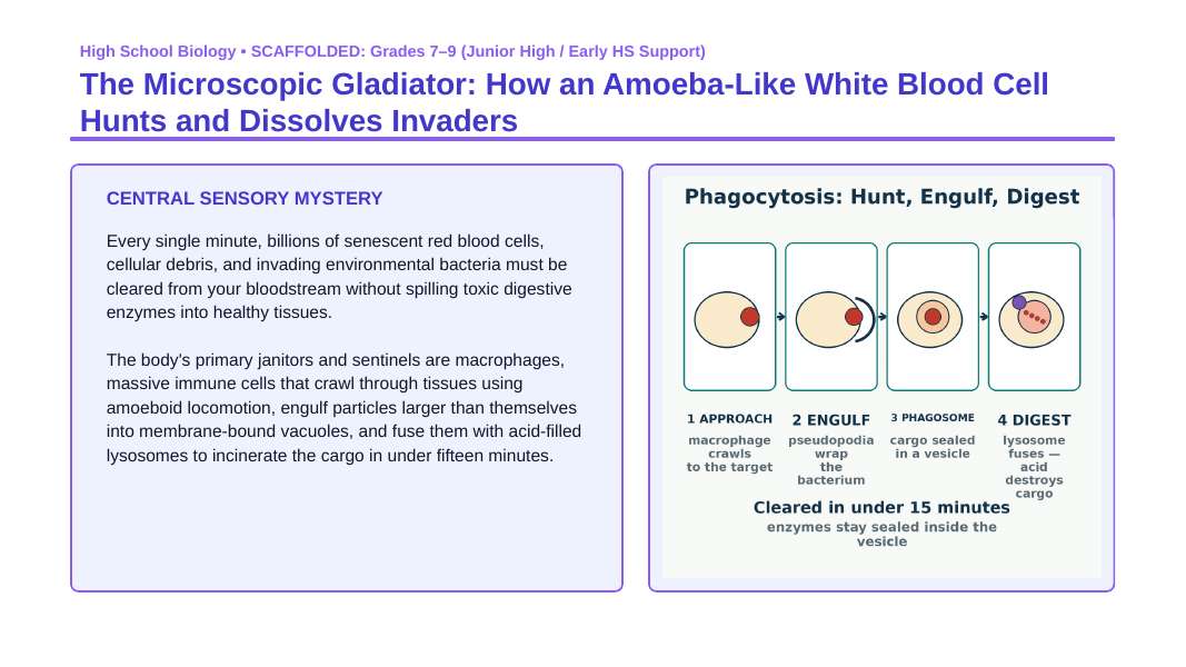Cell Structure & Function Scaffolded Phenomena-Based Lesson: Macrophage Phagocytosis Presentation sample page