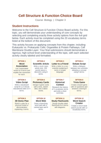Cell Structure & Function Vocabulary Choice Board sample page