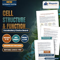 Cell Structure & Function Vocabulary Choice Board cover