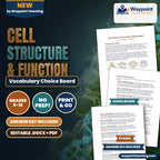 Cell Structure & Function Vocabulary Choice Board cover