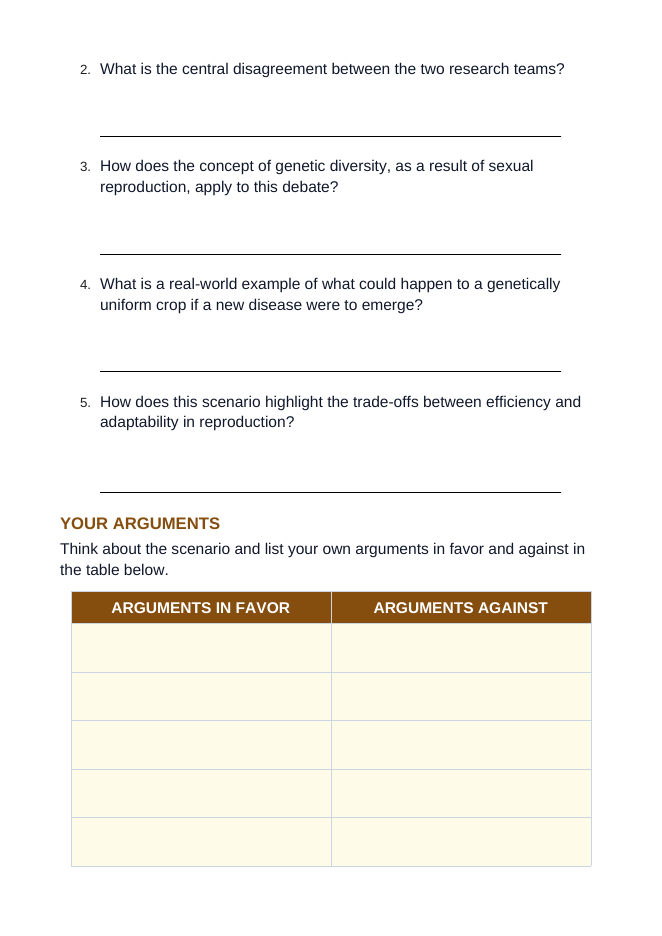 Cellular & Sexual Reproduction Real-World Case Study sample page