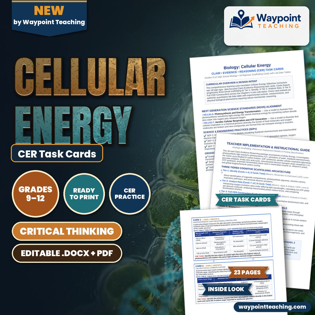 Cellular Energy CER Task Cards cover