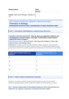 Chemistry in Biology Phenomena-Based Lesson: Deep Sea Bioluminescence Student Response Sheet sample page