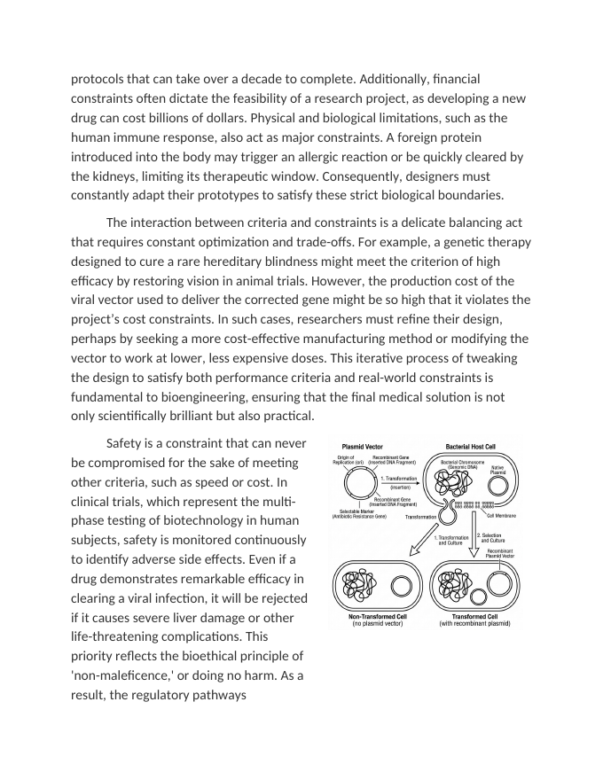 Criteria and Constraints in Medical Biotechnology Reading Worksheet sample page