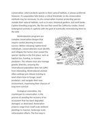 Designing Strategies for Conservation and Restoration Reading Worksheet sample page