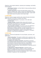 Evolution 5E Lesson Plan sample page