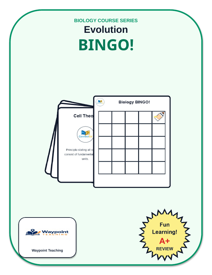 Evolution BINGO Review Game sample page