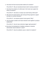 Evolution Critical Thinking Prompts sample page