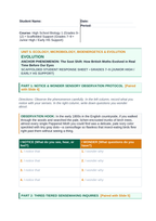 Evolution Scaffolded Phenomena-Based Lesson: Peppered Moth Natural Selection Student Response Sheet sample page