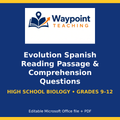 Evolution Spanish Reading Passage & Comprehension Questions cover