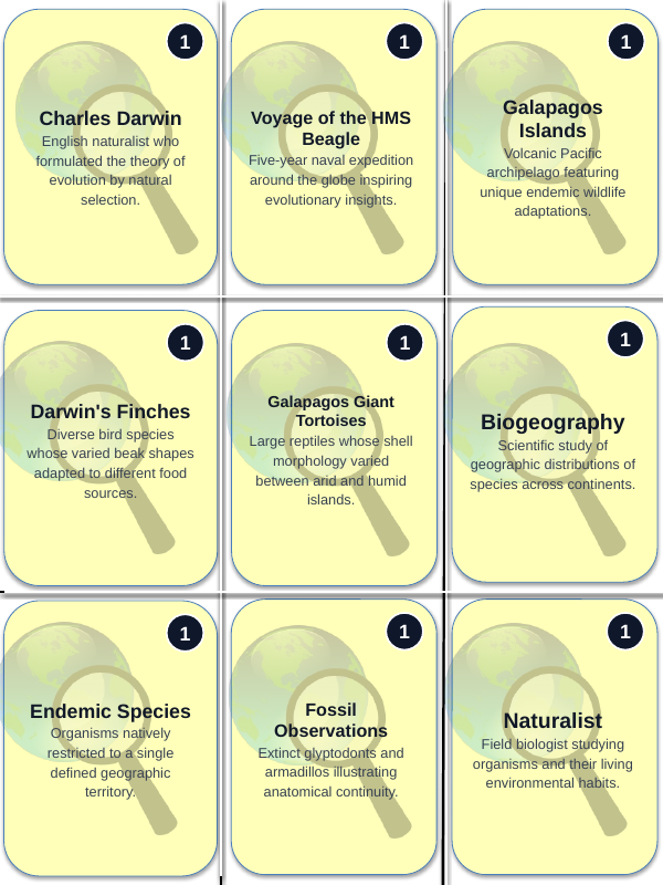 Evolution Trivia Board Game sample page