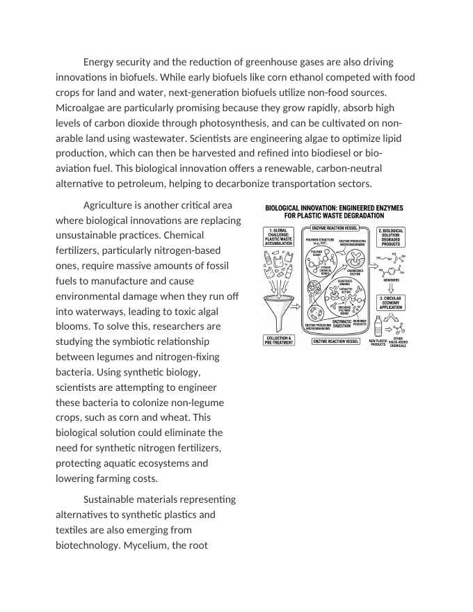 Global Challenges and Biological Innovations Reading Worksheet sample page
