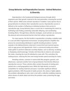 Group Behavior and Reproductive Success Reading Worksheet sample page