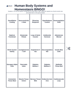Human Body Systems BINGO Review Game sample page