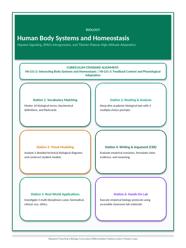 Human Body Systems Differentiation Stations sample page
