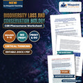 Biodiversity Loss and Conservation Biology: Island Biogeography Equilibrium, Edge Effects, Minimum Viable Population, and Restoration CER Phenomena Worksheet cover