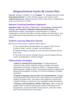 Biogeochemical Cycles 5E Lesson Plan sample page