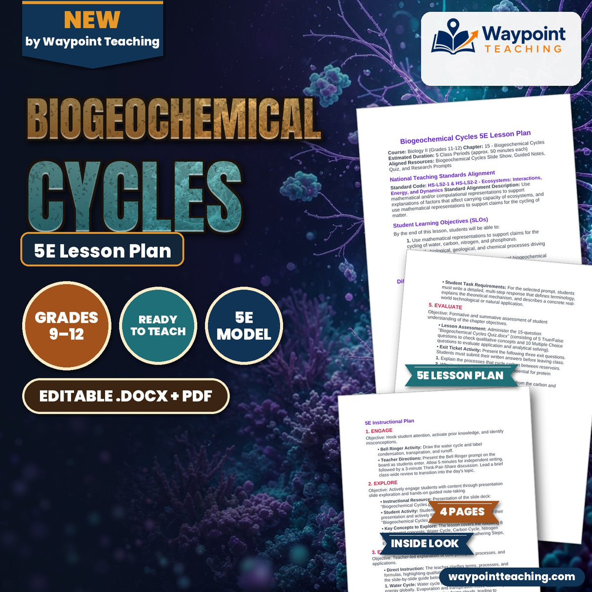 Biogeochemical Cycles 5E Lesson Plan cover