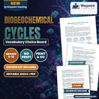 Biogeochemical Cycles Vocabulary Choice Board cover