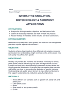 Biotechnology & Agronomy Applications Interactive Simulation sample page