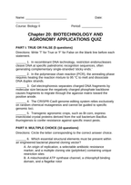 Biotechnology & Agronomy Applications Lesson Quiz sample page