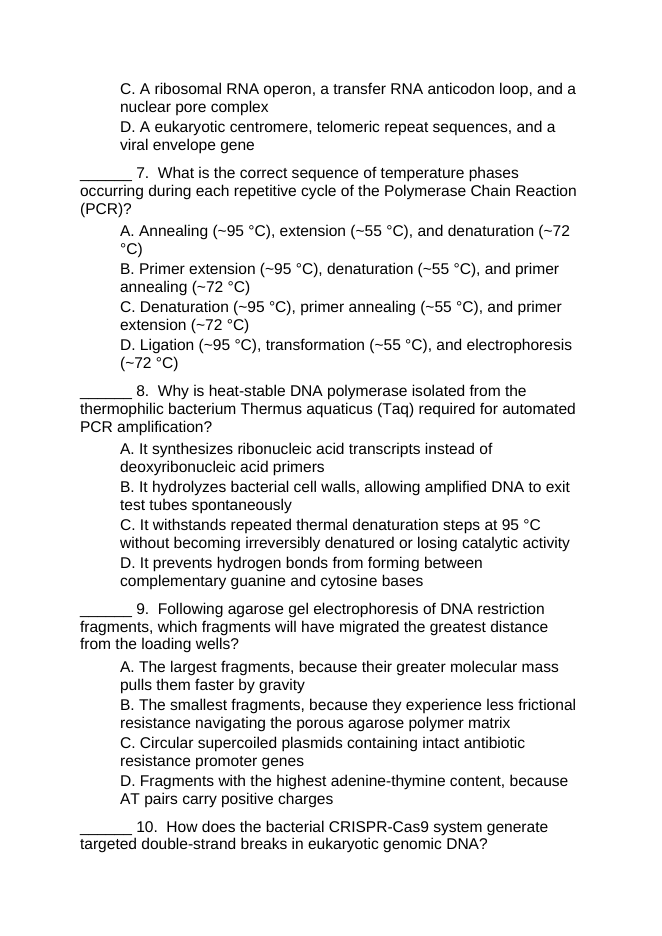 Biotechnology & Agronomy Applications Lesson Quiz sample page