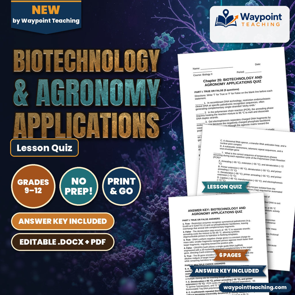 Biotechnology & Agronomy Applications Lesson Quiz cover