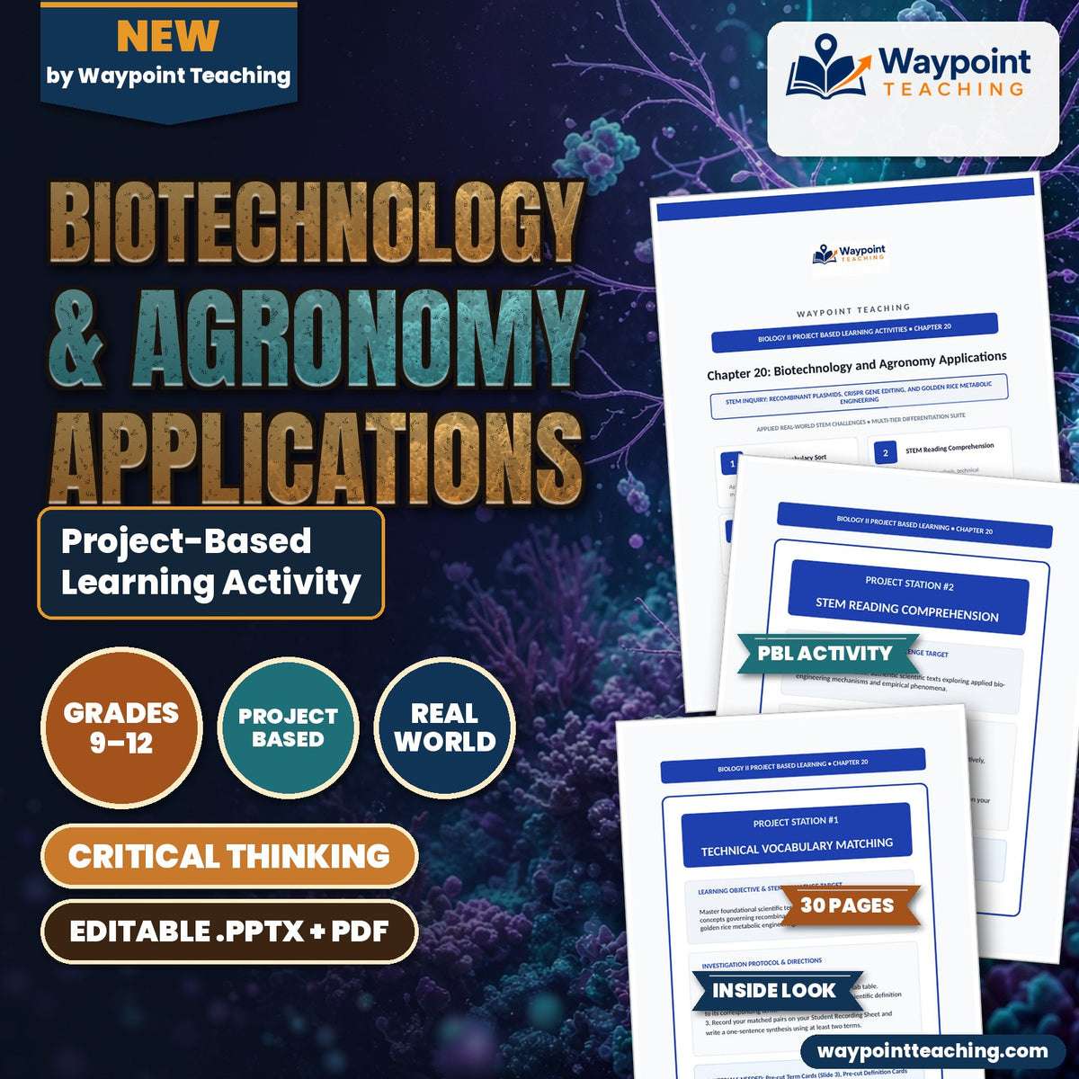 Biotechnology & Agronomy Applications Project-Based Learning Activity cover