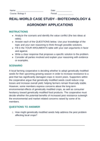 Biotechnology & Agronomy Applications Real-World Case Study sample page