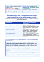Biotechnology & Agronomy Applications Scaffolded Phenomena-Based Lesson: The Golden Grain: Engineering Metabolic Pathways to Save Sight Teacher Discussion Guide sample page