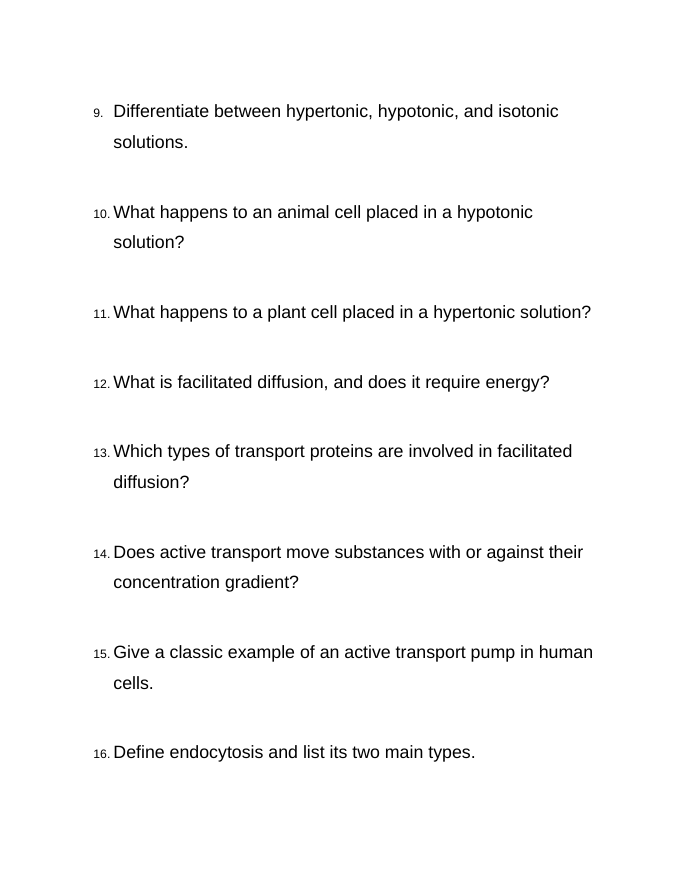 Cell Membrane & Transport Bell Ringers & Exit Tickets sample page