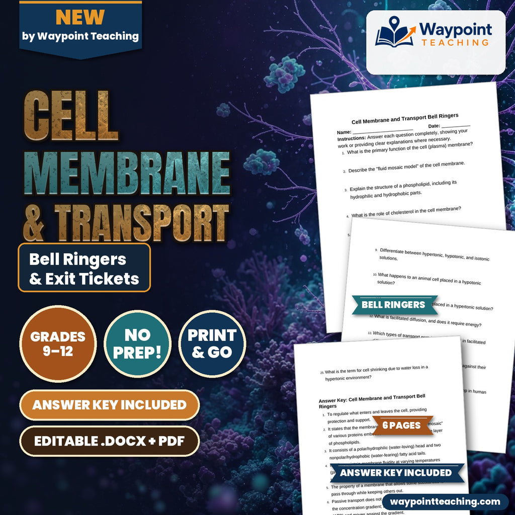 Cell Membrane & Transport Bell Ringers & Exit Tickets cover