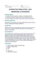 Cell Membrane & Transport Interactive Simulation sample page