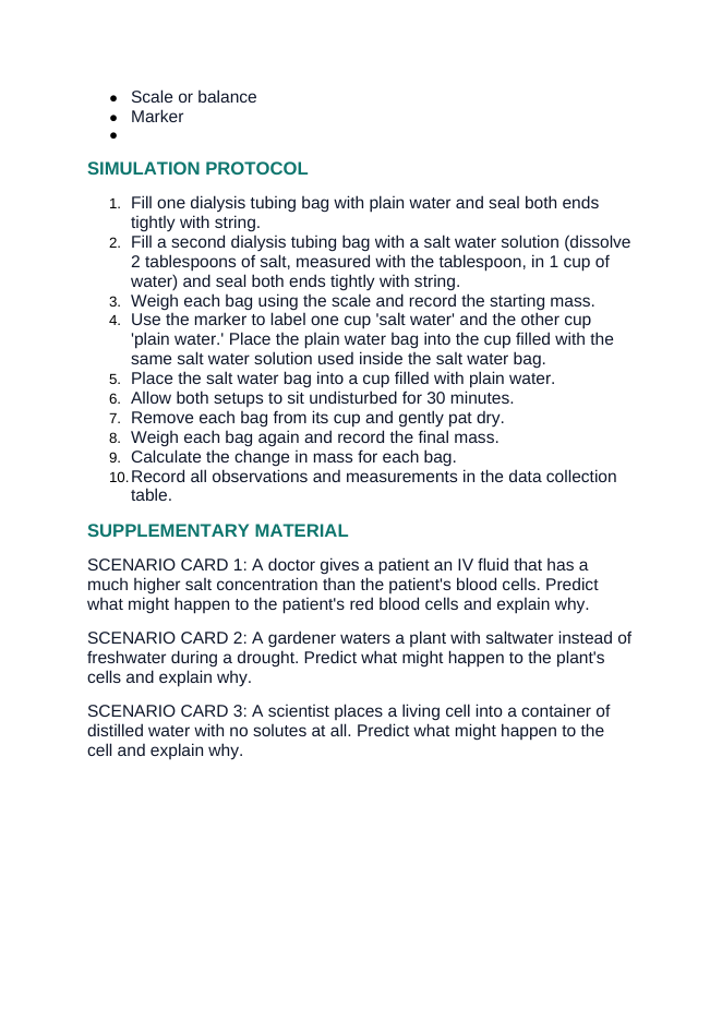 Cell Membrane & Transport Interactive Simulation sample page