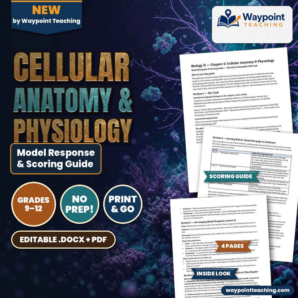 Cellular Anatomy & Physiology Model Response & Scoring Guide cover