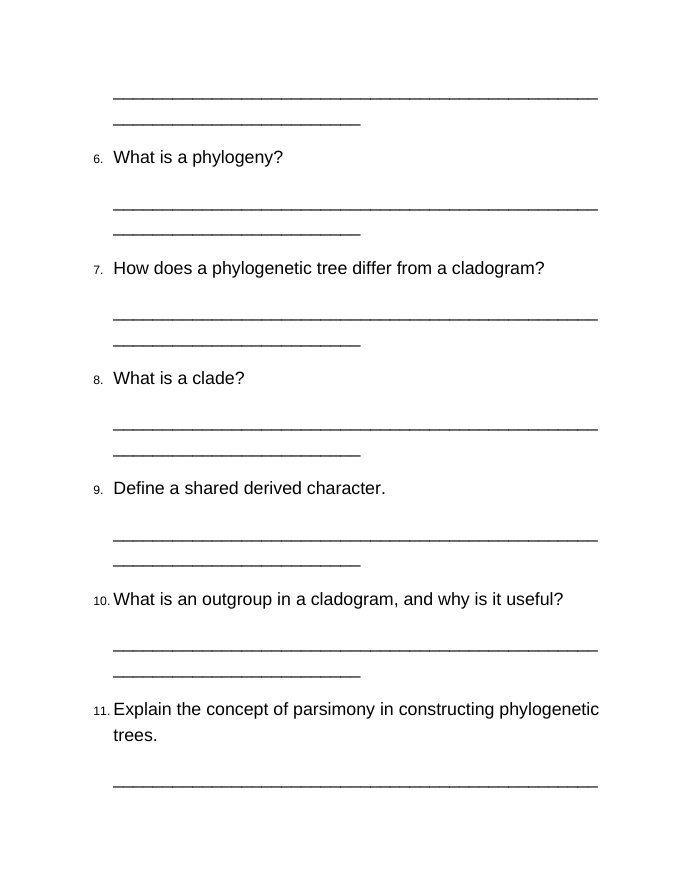 Classification & Phylogeny Bell Ringers & Exit Tickets sample page