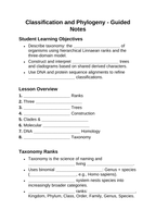 Classification & Phylogeny Guided Notes sample page