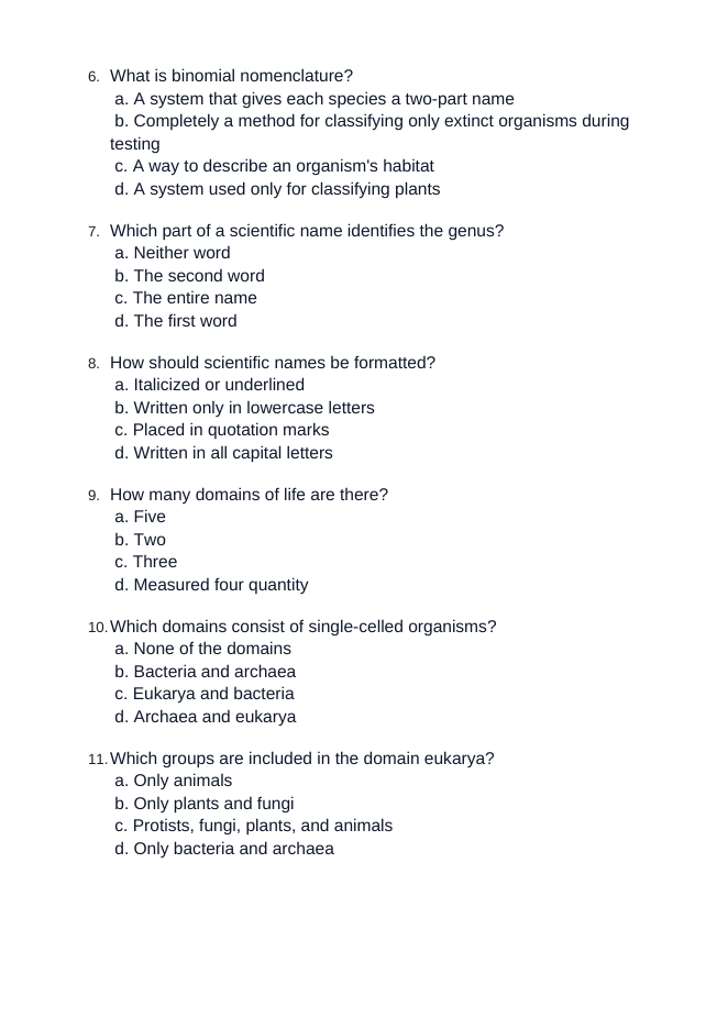 Classification & Phylogeny Unit Test sample page
