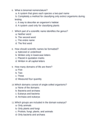 Classification & Phylogeny Unit Test sample page