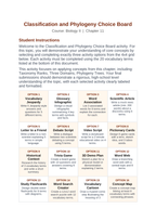 Classification & Phylogeny Vocabulary Choice Board sample page