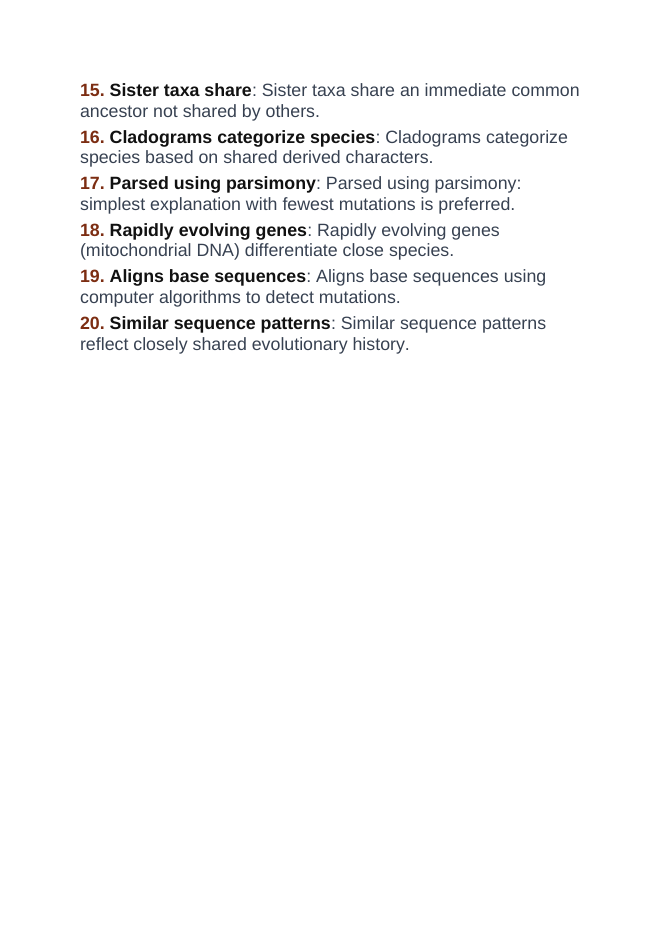 Classification & Phylogeny Vocabulary Words & Definitions sample page