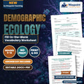 Demographic Ecology Fill-in-the-Blank Vocabulary Worksheet cover