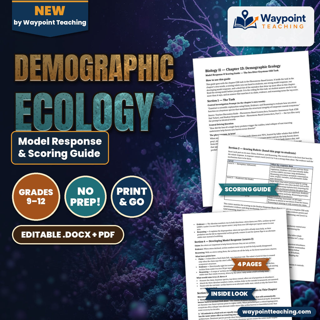 Demographic Ecology Model Response & Scoring Guide cover