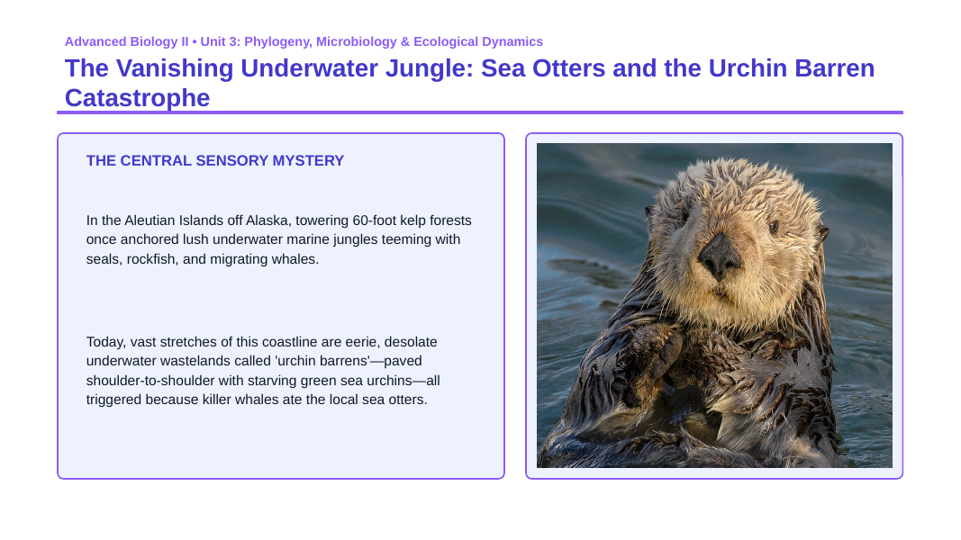 Demographic Ecology Phenomena-Based Lesson: The Vanishing Underwater Jungle: Sea Otters and the Urchin Barren Catastrophe Presentation sample page