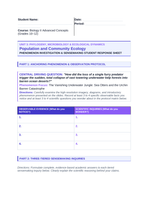 Demographic Ecology Phenomena-Based Lesson: The Vanishing Underwater Jungle: Sea Otters and the Urchin Barren Catastrophe Student Response Sheet sample page