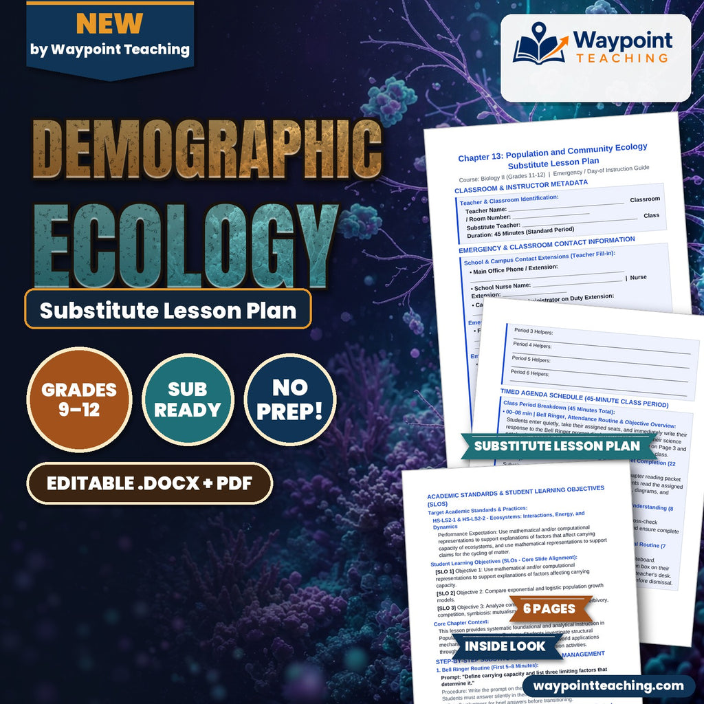 Demographic Ecology Substitute Lesson Plan cover