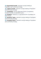 Demographic Ecology Vocabulary Words & Definitions sample page
