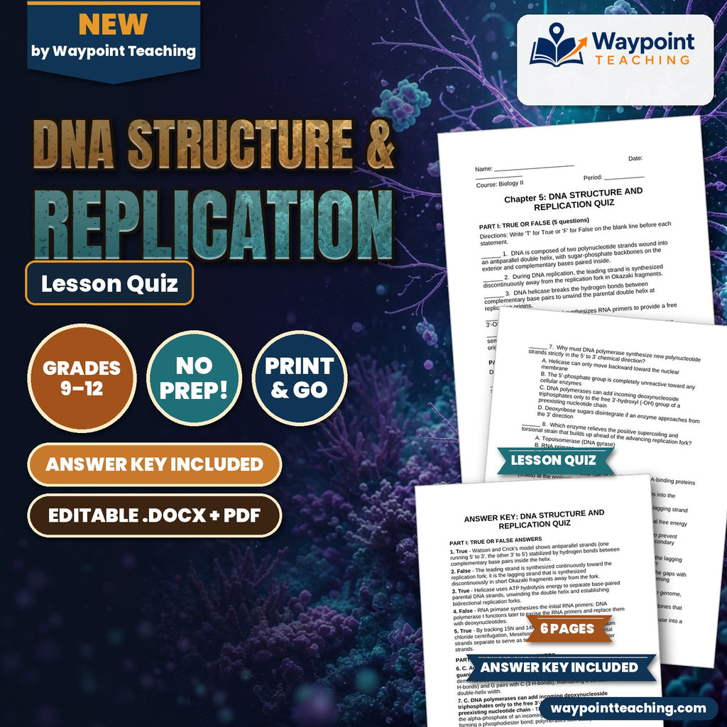 DNA Structure & Replication Lesson Quiz cover